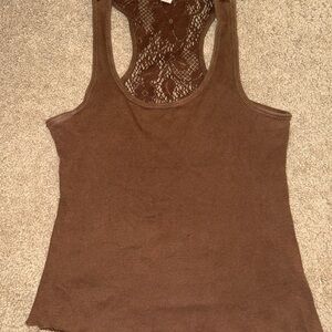 Love By Design Chocolate Lace Racerback Tank